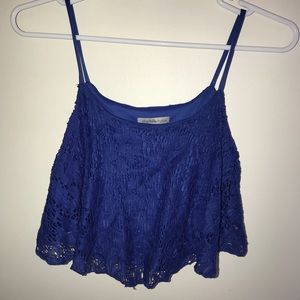 Royal blue lace crop top